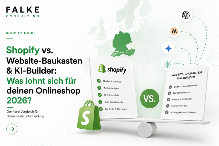Shopify vs. Website-Baukasten & KI-Builder: Was lohnt sich für deinen Onlineshop 2026?