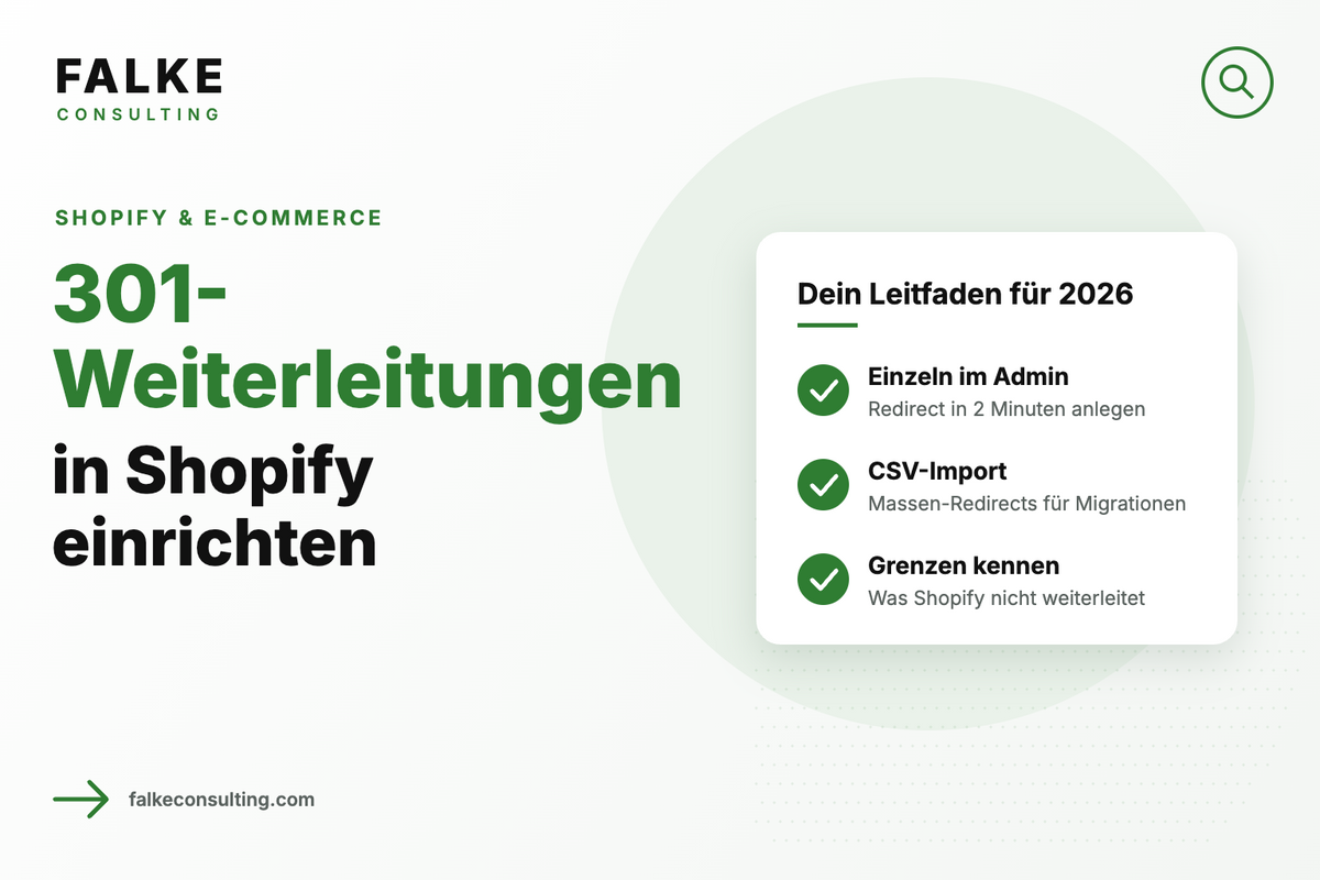 301-Weiterleitungen in Shopify einrichten: URL-Redirects ohne Ranking-Verlust