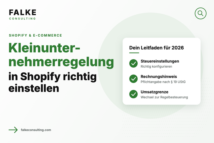 Kleinunternehmerregelung im Shopify-Shop: So stellst du alles richtig ein
