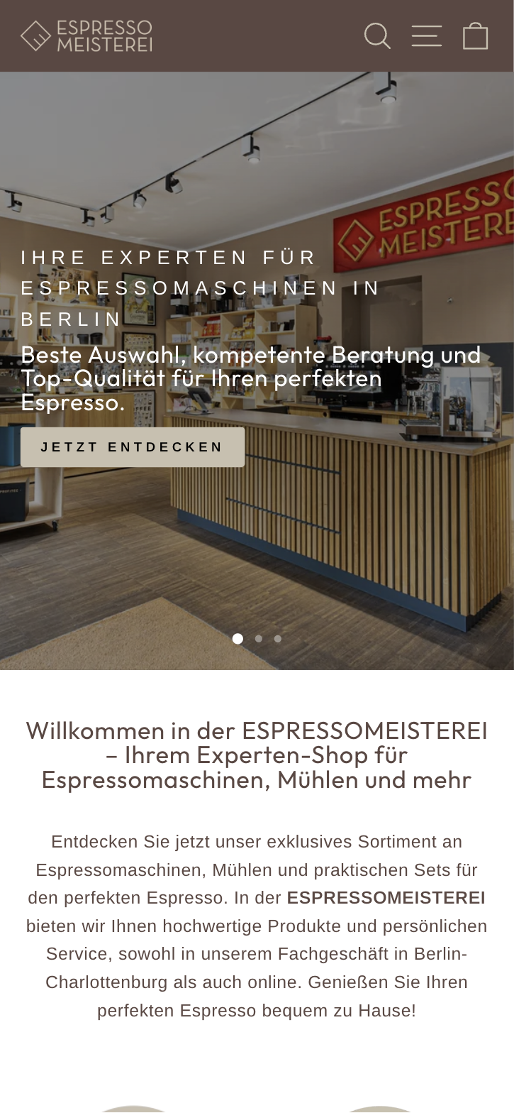 Ladengeschäft der Espressomeisterei in Berlin-Charlottenburg
