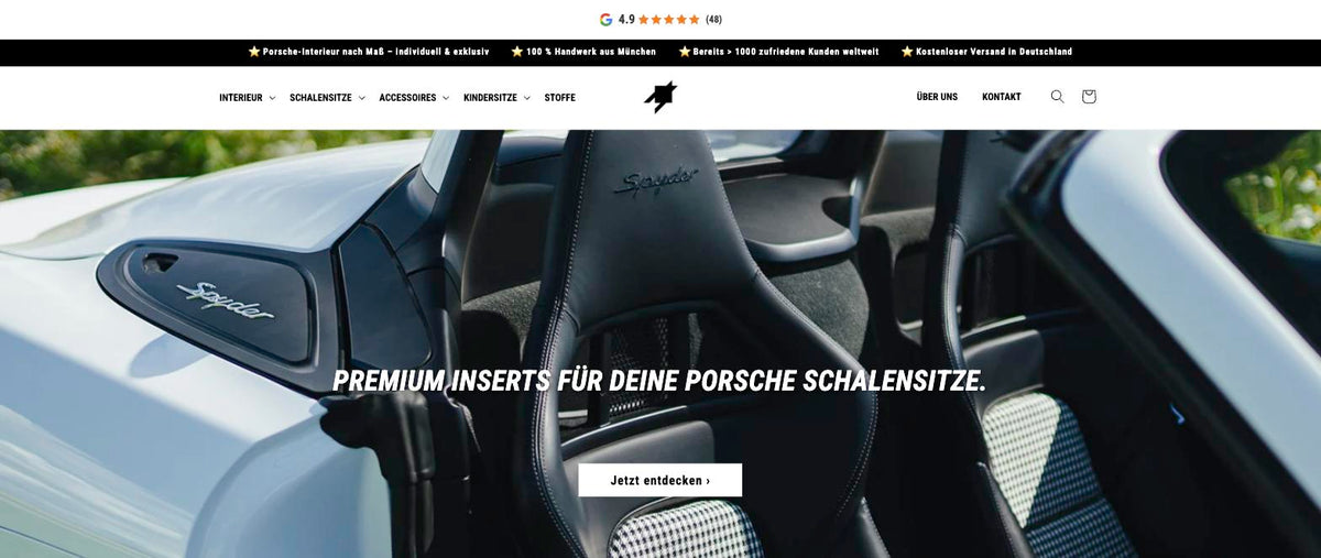Project Pepita Shopify-Shop nach Launch – Desktop-Ansicht