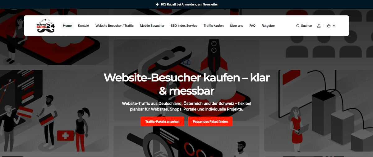trafficguru24 Shopify-Shop nach Launch – Desktop-Ansicht